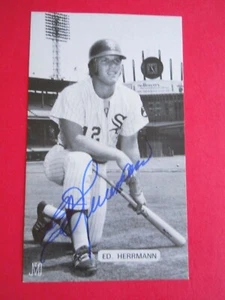 Ed Herrmann - Autographed 3 1/4" X 5 1/2 " JSA Certified Photo card - White Sox - Picture 1 of 2