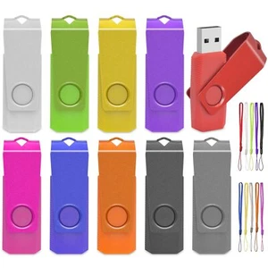 Lot de 10 clés USB 2.0 4 Go - Clé USB 2.0 colorée - Clé USB haute vitesse ave... - Photo 1/7