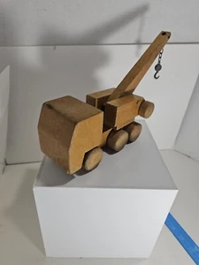 Holz Spielzeug LKW mit Kran 12" RAR Konrad Keller Holzspielwaren Vintage Germany - Bild 1 von 9