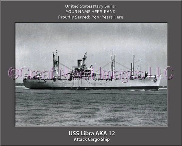 USS Libra AKA 12 Personalized Canvas Ship Photo Print Navy Veteran Gift