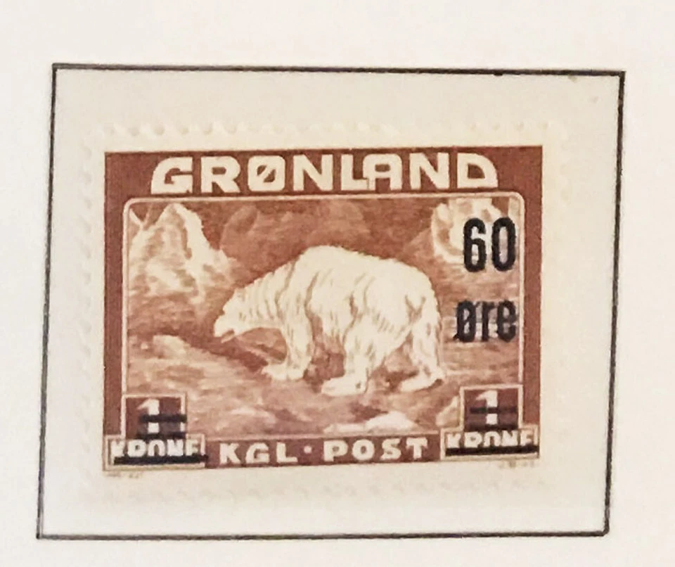 Greenland 1956 Polar Bear Surcharge #40 CV $67 MH FREE Ship after 1st Lot - Image 1 of 1