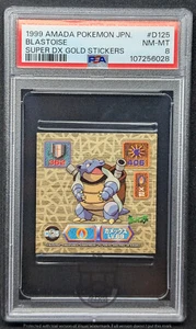 Pokemon 1999 Amada Super DX Gold - Blastoise D125 Gold Sticker - PSA 8 NM-MT - Picture 1 of 3