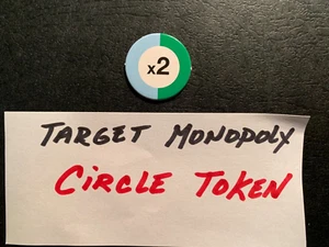 Monopoly Target CIRCLE TOKEN Green / Blue x2 Game Replacement Piece / Part 2021 - Picture 1 of 3