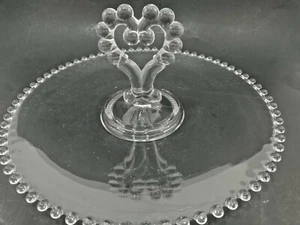 Imperial Glass Candlewick VTG Serving plate with heart handle 11" VGC - Picture 1 of 8