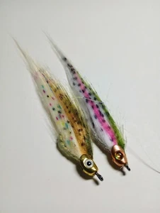 2- 4" Unkrautfreie Fliegen Gewichtsfliegen Hecht Barsch Forelle Salzwasserfliegen - Bild 1 von 2