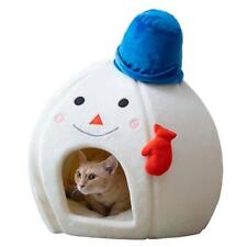 Small dog cat bed for indoor Snowman House IRIS OYAMA Washable