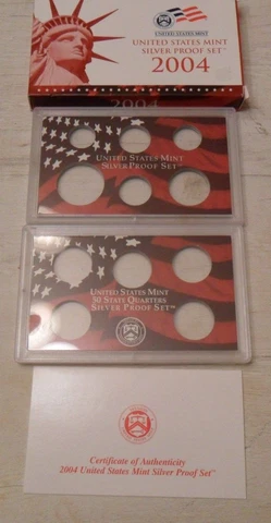 2004 *SILVER* Proof Set Box and Lenses ONLY Cover