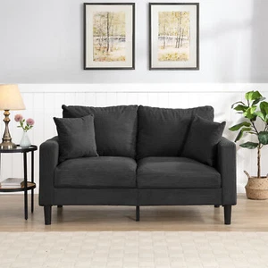 57 " High Resilience Loveseat Sofa, Wooden Frame 2 Seat Sofa, Comfy , Small Spac - Picture 1 of 9