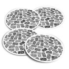 4x Round Stickers 10 cm - BW - Dominoes Domino Retro Game  #39049