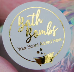 BATH BOMB STICKERS, PERSONALISED BUSINESS PACKAGING LABELS, WITH YOUR SCENT