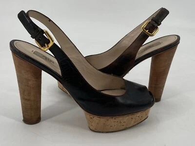 TACONES MUJER PRADA CALZATURE DONNA 1KP148 TALLA 38.5 MARRÓN DESGASTADO Foto 1 de 4