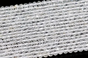 "Cuentas de topacio natural genuino de 2 mm cuentas sueltas redondas facetadas facetadas de 15,5" - Imagen 1 de 3