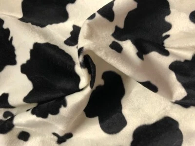 Velboa Cow Print Fabric - 58" Wide- Sold by the Yard - Image 1 of 4