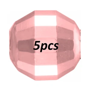 (5) 3mm 14K Rose Pink Gold Mirror Faceted Diamond Cut Round Stringing Beads USA - Picture 1 of 3
