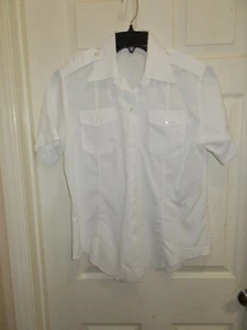 CAMICIA MILITARE USA DONNA BIANCA POLIESTERE/COTONE MANICA CORTA E LUNGA - Foto 1 di 49