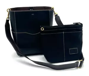 Borsa a secchiello donna Aallyn Jordan con inserto in pelle nero/oro - LEGGI - Foto 1 di 18