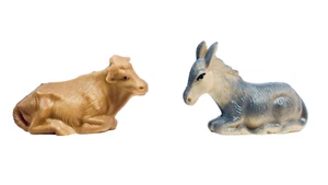 VTG-Replacements-OX & DONKEY-Nativity , Made in HONG KONG, Heavy Plastic - Picture 1 of 6