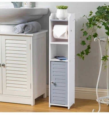 NUEVO EN CAJA AOJEZOR Soporte Papel Higiénico Soporte Gabinete de Almacenamiento - Gris Claro - Blanco  Foto 1 de 4