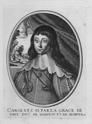 MONCORNET gravure sur cuivre 17ème portrait CHARLES II Duc de NEVERS MANTOUE - Photo 1/2