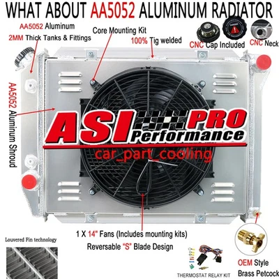 4-Rows Radiator&Shroud Fan For 1967-68 Ford Galaxie Thunderbird/Mercury Marquis Foto 1 de 4