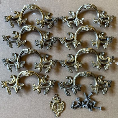 Vintage Drawer Pull French Provincial 3-1/2" Centers 6-1/8" Wide Keeler K8949 - Image 1 of 4