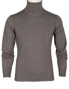  SOBS Rollkragenpullover in Braunbeige aus extrafeiner Merinowolle - Bild 1 von 14