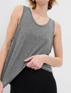 Free People Gray Tank Top Oversized Boxy Boho Chic Indie Core - Picture 1 of 3