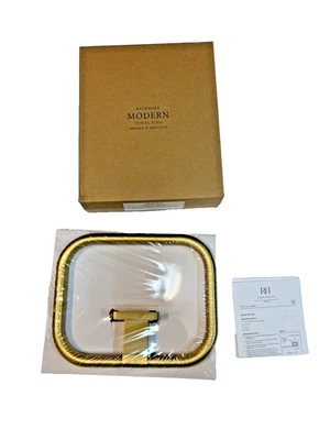 Anillo de toalla moderno herrajes de restauración diestro lacado latón bruñido 81/2 x 21/2 x 7 3/4 Foto 1 de 3