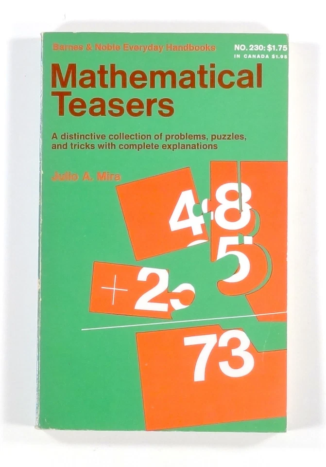 1970 Mira MATHEMATICAL TEASERS puzzles problems recreations & tricks TPB B&N - Image 1 of 4