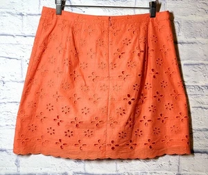 Ann Taylor Loft Ösen Minirock koralle Baumwolle Größe 8 gefüttert Cottagecore kokett - Bild 1 von 7
