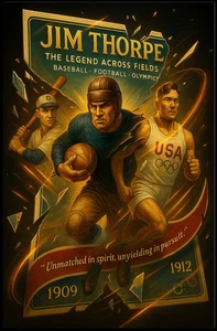 Jim Thorpe Legend Across Fields Poster Art - Picture 1 of 19