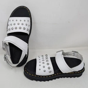 Dr. Martens Voss Stud Women's Size 9 US Platform Sandals White Strappy Studded - Picture 1 of 14