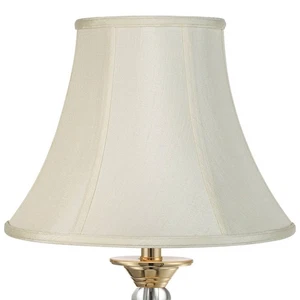 Creme Medium Bell Lamp Shade 7" Top x 14" Bot. x 10.5" High (Spider) Replacement - Picture 1 of 8