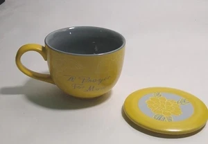 Abbey Press Coffee Mug Lid A Prayer For Mom Mother NIB Yellow Floral Scripture - Picture 1 of 16