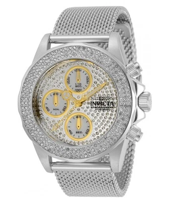 Reloj cronógrafo Invicta Pro Diver para mujer 38 mm plateado 399 PAVE cristal 32934 Foto 1 de 4
