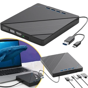 USB External DVD CD Hard Disc Burner Player Reader Optical Drive for PC Laptop - Picture 1 of 12