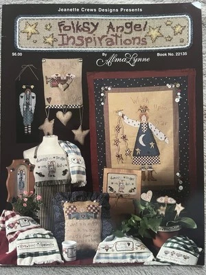 Jeanette Crews Folksy Angel Inspirations Counted Cross Stitch Charts 22135 New - Image 1 of 3