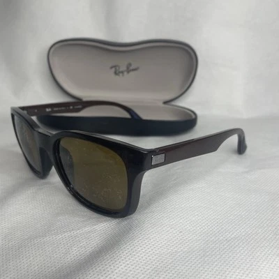 Gafas de sol polarizadas Ray-Ban P negras sobre marrones azules detalles RB4197 714/83 56[]20 Foto 1 de 4