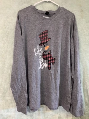 Camisa de Navidad Anvil Mujer’s Gris Bebé It’s Cold Exterior Manga Larga 3XL Foto 1 de 3