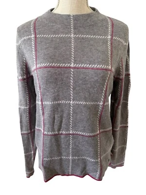 Suéter Pullover para Mujer Brax Lee 38 Gris Cuadros Claro Cuello Redondo Mezcla de Lana Foto 1 de 4
