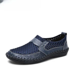 Zapatos informales de malla transpirable para hombre Tenis ligeros Sin cordones Mocasines planos - Imagen 1 de 28