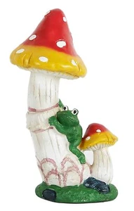 Hand Painted Home Garden Decoration Items Mushroom Statue Set of 1 Height 8.6 in - Picture 1 of 5