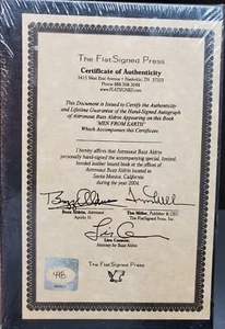 Autographed BUZZ ALDRIN SIGNED Book Men From Earth FlatSigned Edition Leather - Picture 1 of 3