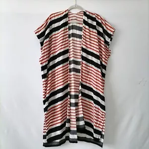 Loft Womes Multicolor Sleeveless Striped Boho Kimono Style Cover Up Size M/L - Picture 1 of 6
