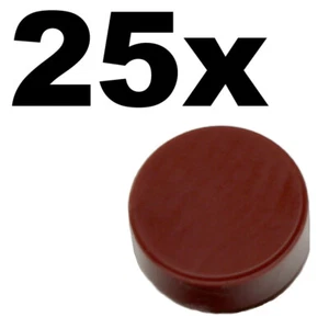 NEW LEGO - TILES - Round - 1 x 1 - Brown Reddish x 25 - smooth flat tiled 1x1 - Picture 1 of 1