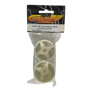 Genuine TEAM CORALLY Part 75818 1/10 F1 US Front Wheels Set 1 Pair RC Car WHITE - Picture 1 of 4
