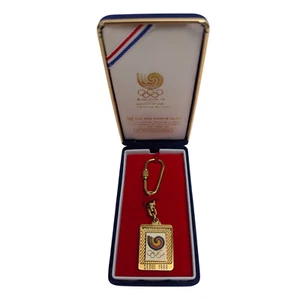 1988 Korea Seoul Olympic Games 24K Gold Plated Keychain In Case - Picture 1 of 5