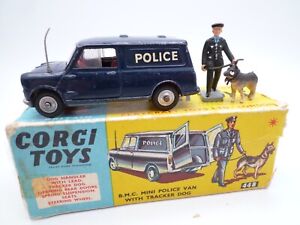 VINTAGE CORGI TOYS 448 AUSTIN MINI POLICE VAN IN PART ORIGINAL BOX 1964