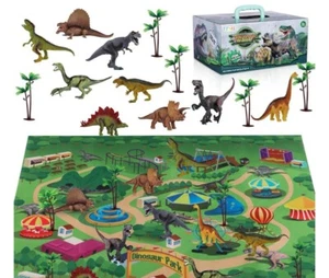 Temi Dinosaur World For Kids Realistic Dinosaur Figures With Play Mat - Picture 1 of 6