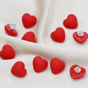 Red Cute Heart Shape Decorative Buttons  For Sewing Shirts